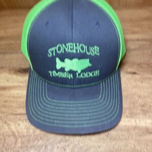 Stonehouse Timber Lodge Mesh Snapback Truckers Fishing Fish Hat Cap Littleton NC